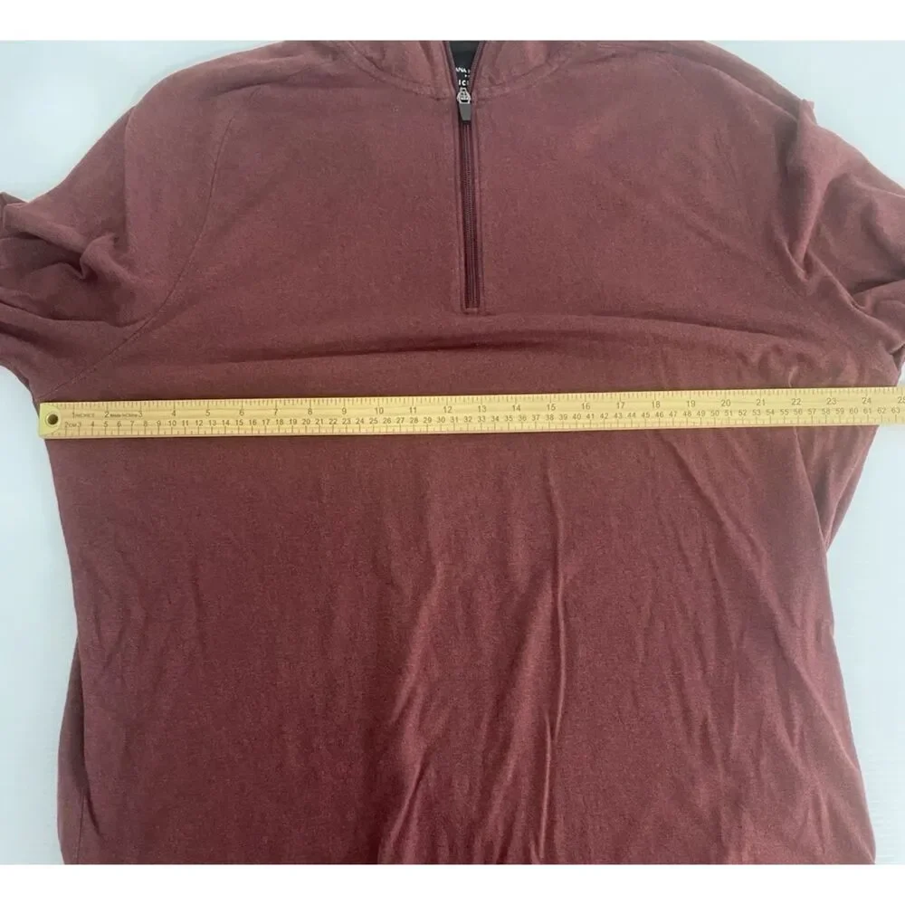 Banana Republic Men’s Quick Dry Half Zip Pullover Burgundy Long Sleeve Shirt XL